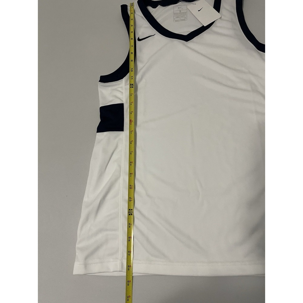 Nike Stock Fadeaway Basketball Jersey Men's‎ Small CQ4349-107 White/Blue Trim - Picture 6 of 7
